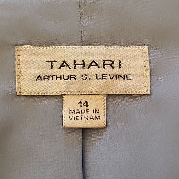 Tahari ASL Satin Back Plaid Vest Gray Blue Size 14 - Picture 10 of 13